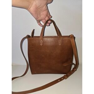 Madewell Zip-Top Transport Crossbody Leather Tote Bag English Saddle boho